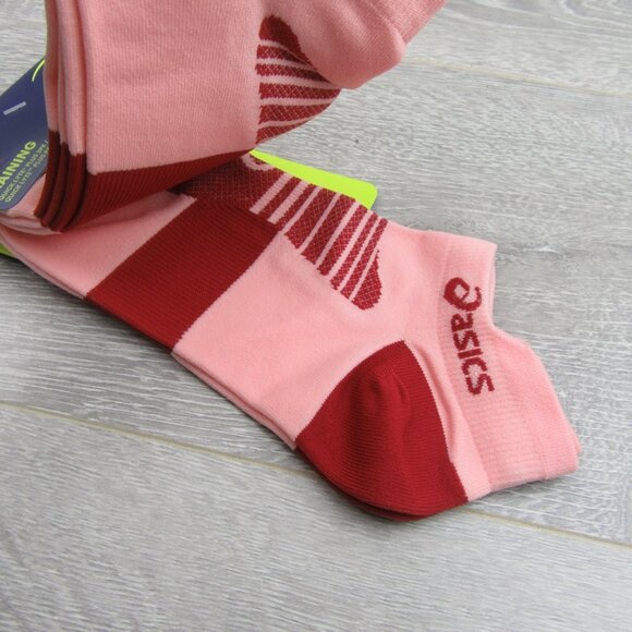 Asics Quick Lyte Plus Women’s Socks Size Large (3 Pairs) Frosted Rose Red NEW - Picture 7 of 11